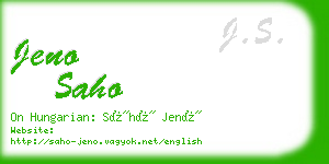 jeno saho business card